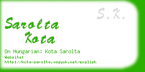 sarolta kota business card